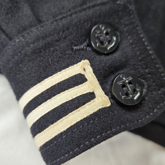 Vintage WWII US Navy Wool Quartermaster Petty Officer Uniform Sailor Black Small - Picture 7 of 17